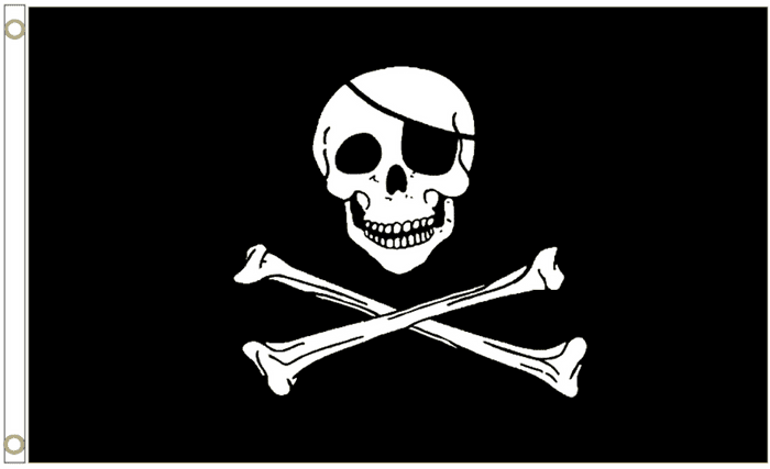 Pirate Skull & Crossbones Polyester Flag