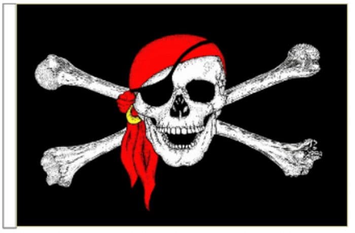 Pirate Skull & Crossbones Red Bandana 18