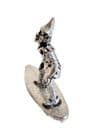 Piskey Pixie on a Surfboard Solid Pewter Ornament - Hand Made in Cornwall