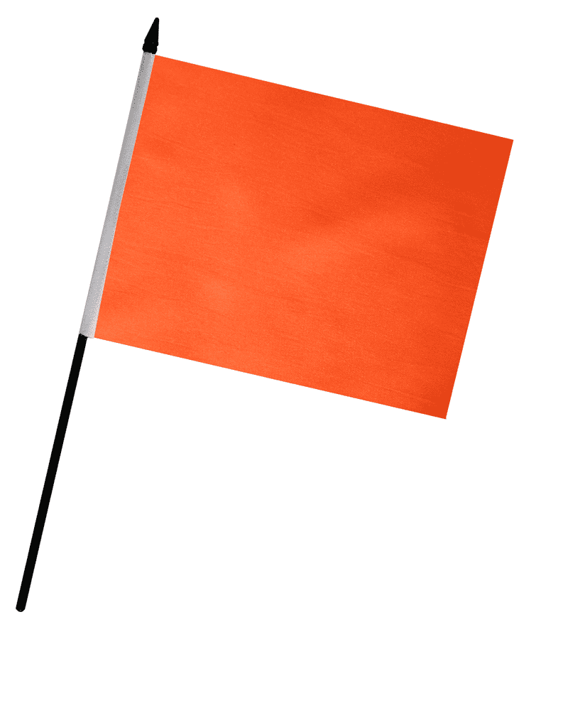Plain Orange Medium Hand Flag