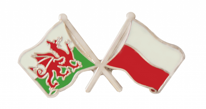 Poland and Wales Friendship Flag Pin Badge