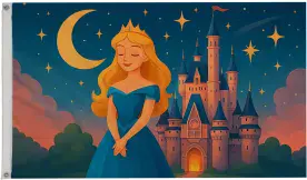 Princess and Castle Polyester 5'x3' Flag