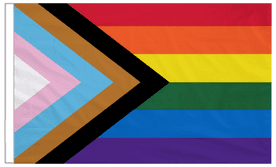 Progress Pride 18" x 12" (45cm x 30cm) Sleeved Boat Flag