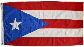 Puerto Rico 150cm x 75cm Fully Sewn Large Cotton Flag - 2 Eyelets