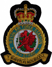 RAF St Athan Royal Air Force RAF Embroidered Blazer GOLD WIRED Patch