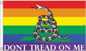 Rainbow Don't Tread On Me Polyester 5'x3' Flag - WIGIG