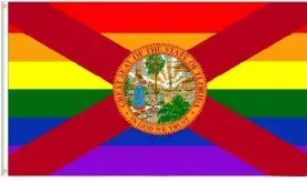Rainbow Florida Pride Polyester 5'x3' Flag - WIGIG