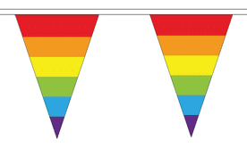 Rainbow LGBT Gay Pride Striped Bunting 20m (66') Long With 48 Flags