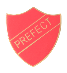 Red Prefect Badge For Schools Gold Plated Pin Badge