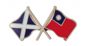Republic of China (Taiwan) and Scotland Friendship Flag Pin Badge