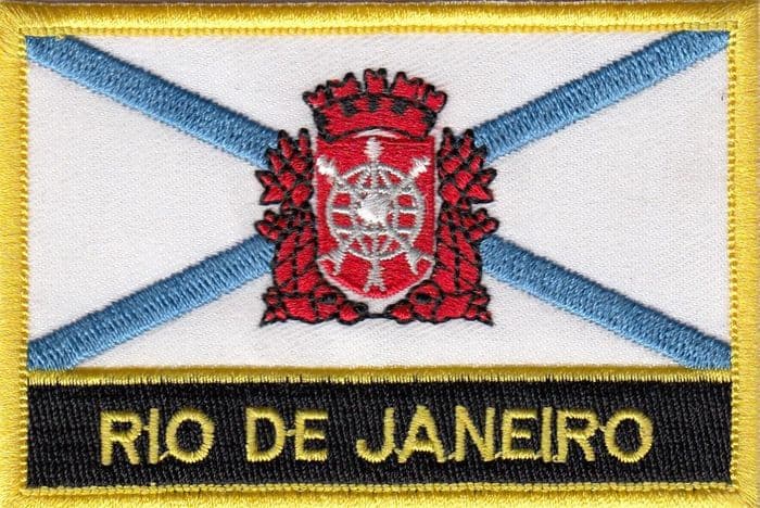 Rio De Janeiro Brazil Flag Embroidered Rectangular Patch