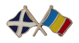 Romania and Scotland Friendship Flag Pin Badge