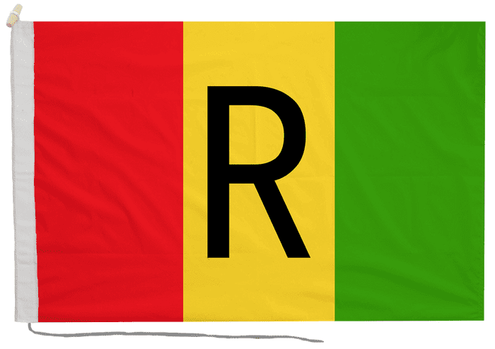 Rwanda 1961 to 2001 Flag with Rope & Toggle