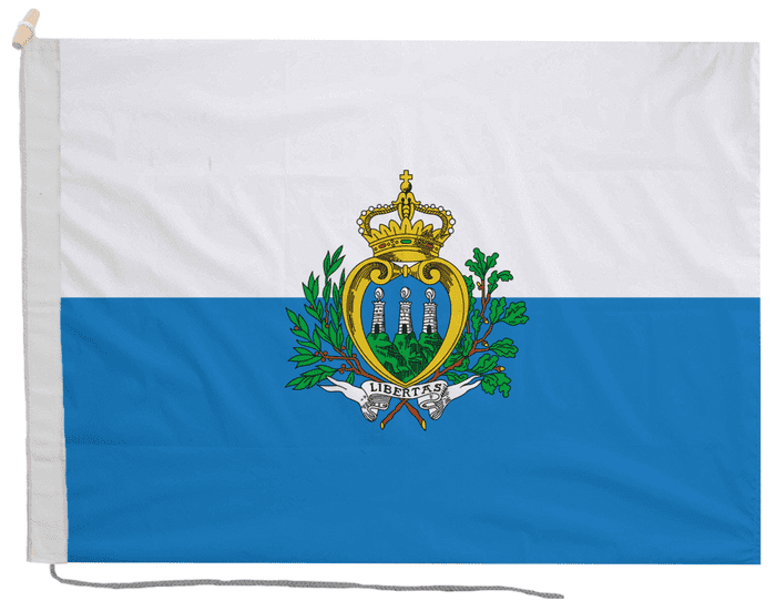San Marino State 1829 to 2001 Flag with Rope & Toggle