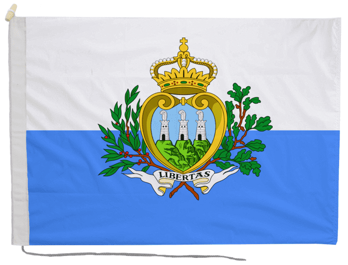 San Marino State Flag with Rope & Toggle