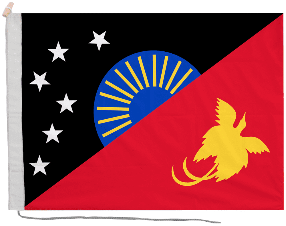 Sandaun Province Papua New Guinea Flag with Rope & Toggle