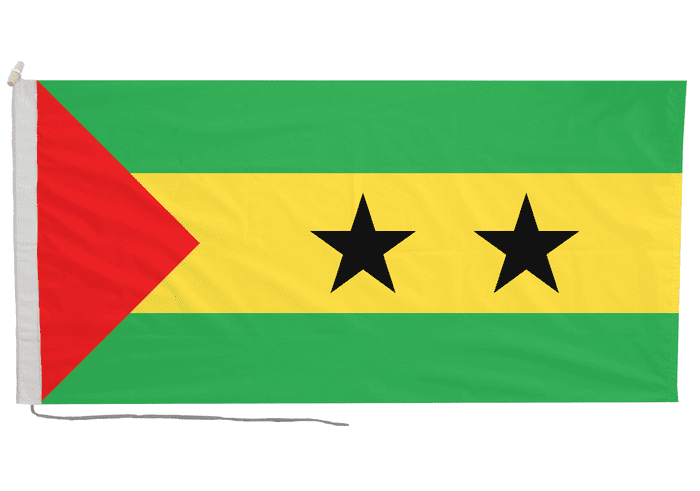 Sao Tome & Principe Flag with Rope & Toggle