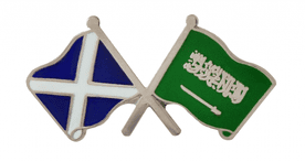 Saudi Arabia and Scotland Friendship Flag Pin Badge