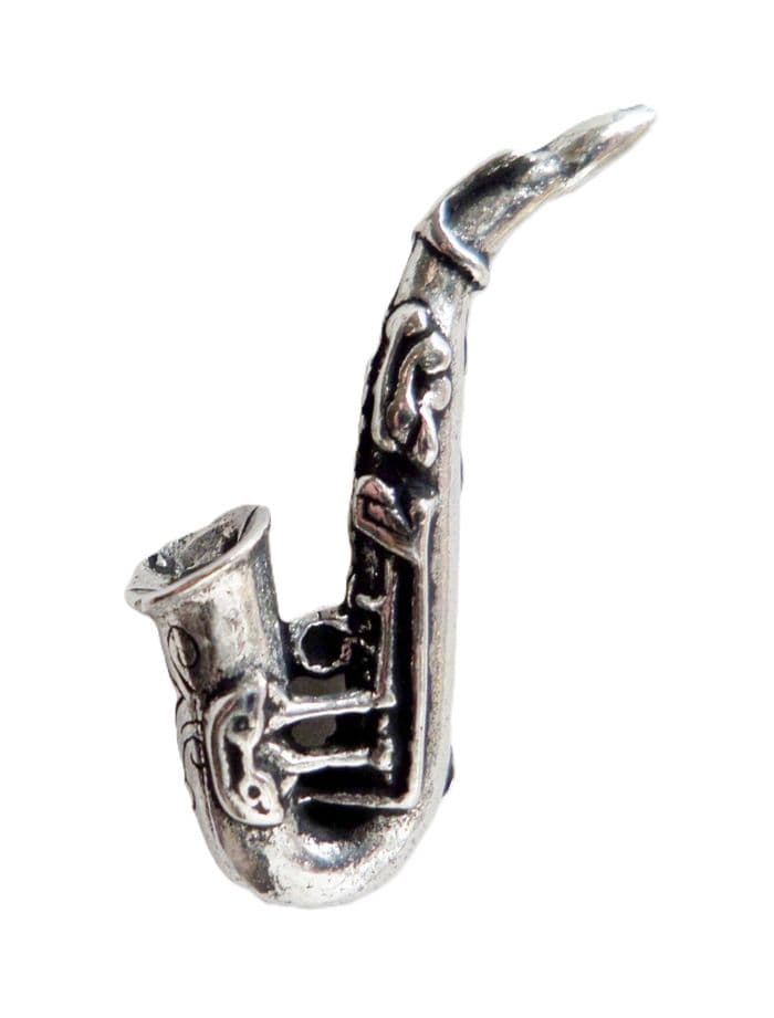 Saxophone Pewter Pin Badge - Hand Made in Cornwall