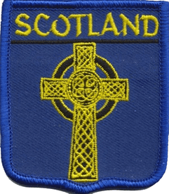 Scotland Celtic Cross Embroidered Badge (a368)