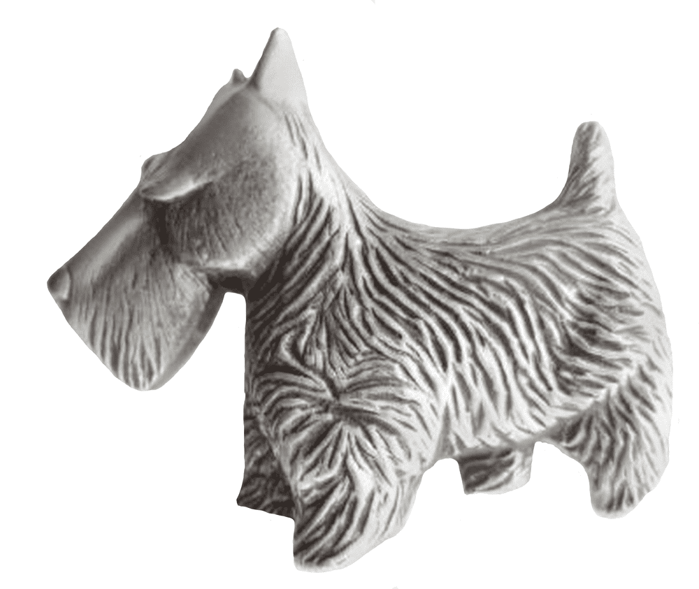 Broche Porte-clés Scottie Terrier En étain - Figurine Chien Teckel Argenté Bronze - Collection Dannyquest