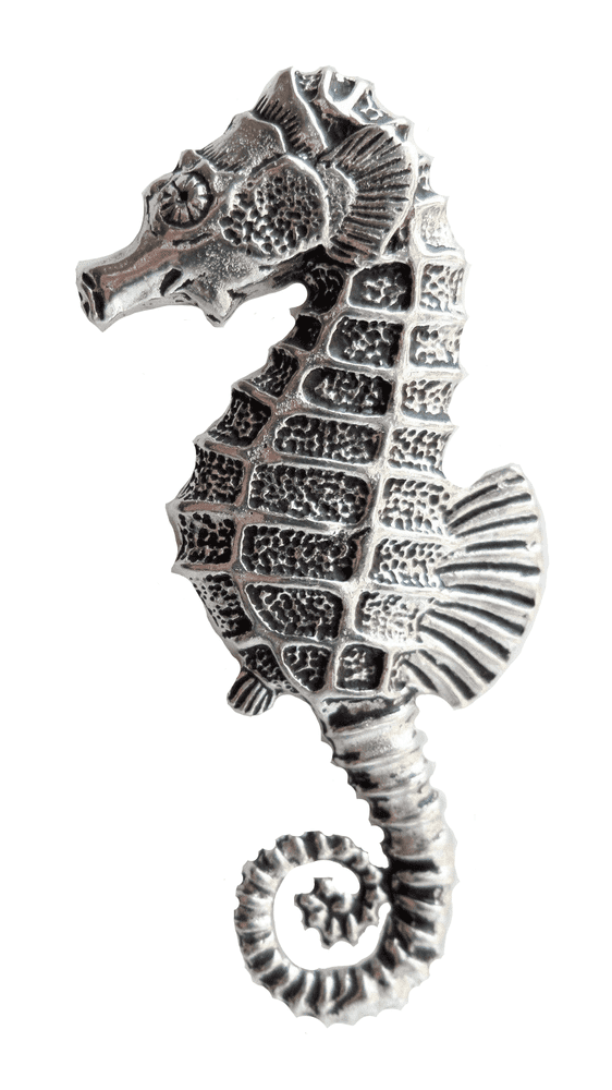 Épingle De Col (badge) Hippocampe En étain Massif - Fait Main Au Royaume-Uni, Décoration élégante