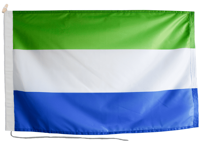 Sierra Leone Flag with Rope & Toggle