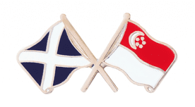 Singapore and Scotland Friendship Flag Pin Badge