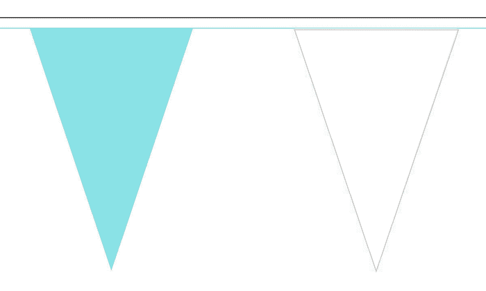 Sky Blue and White Traditional 20m 54 Flag Polyester Triangle Flag Bunting