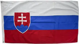 Slovakia 150cm x 75cm Fully Sewn Large Cotton Flag - 4 Eyelets