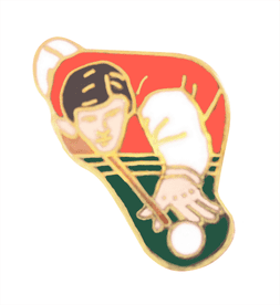 Snooker Pool Player With Cue Pin Badge