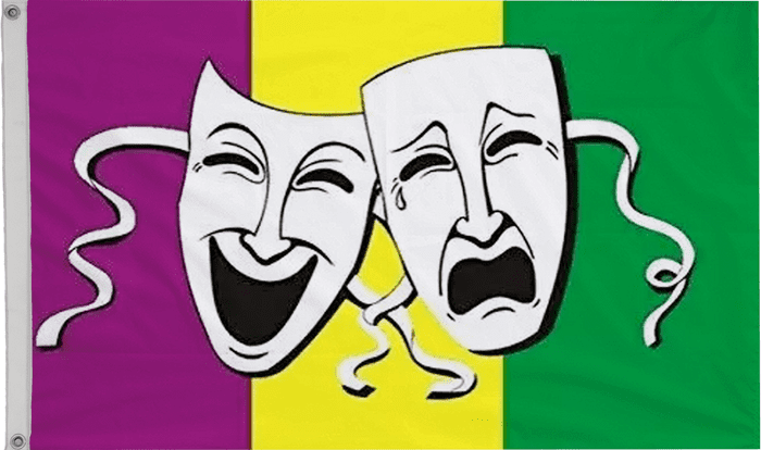 Sock & Buskin Comedy & Tragedy Polyester 5'x3' Flag