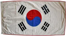 South Korea 150cm x 75cm Fully Sewn Large Cotton Flag - 2 Eyelets