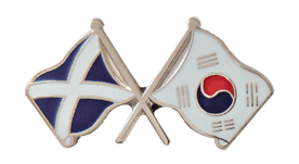 South Korea and Scotland Friendship Flag Pin Badge