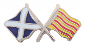 Spain Catalonia and Scotland Friendship Flag Pin Badge