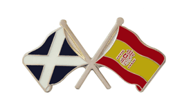 Spain State and Scotland Friendship Flag Pin Badge