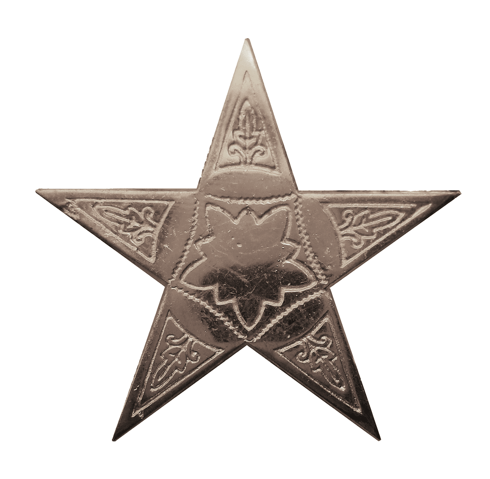 Star With 5 Points Nickel Plated Orange Order Symbol For Collarette W008 Star with 5 points nickel plated orange order symbol for collarette w008