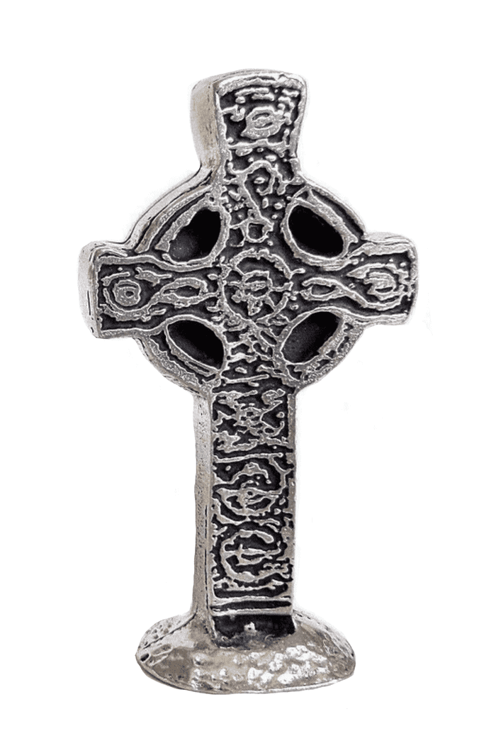 Sun Wheel Celtic Cross Solid Pewter Ornament - Hand Made in Cornwall