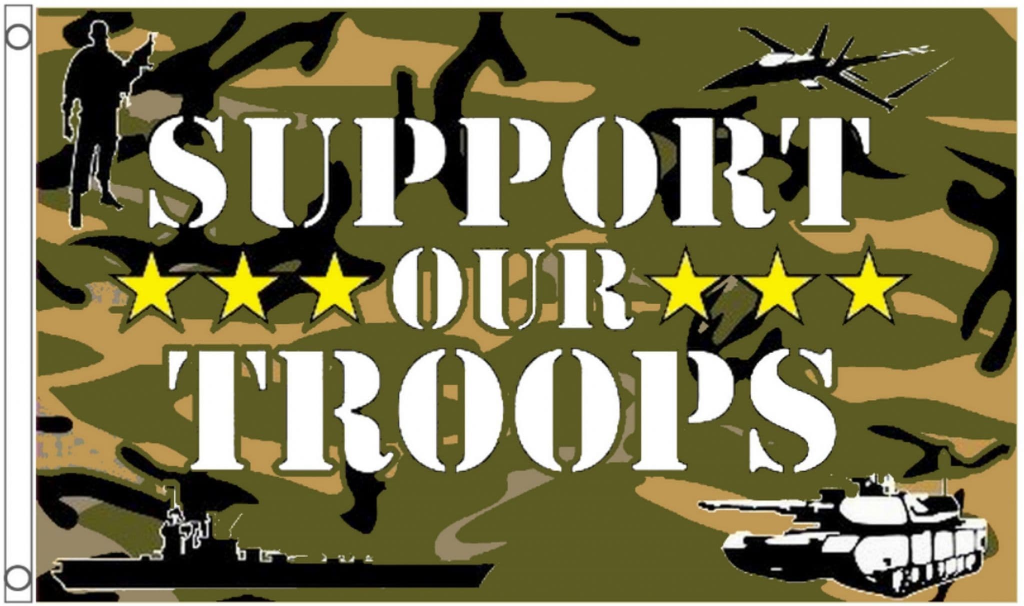 Support Our Troops Flag Troop Support Flag, Blue Star Flags, Yellow