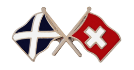 Switzerland and Scotland Friendship Flag Pin Badge