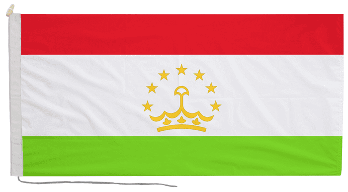 Tajikistan Flag with Rope & Toggle