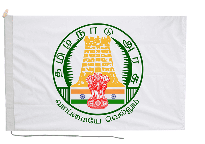 Tamil Nadu India Flag with Rope & Toggle