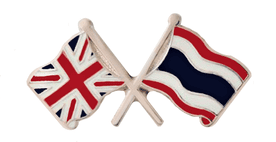 Thailand and United Kingdom Friendship Flag Pin Badge