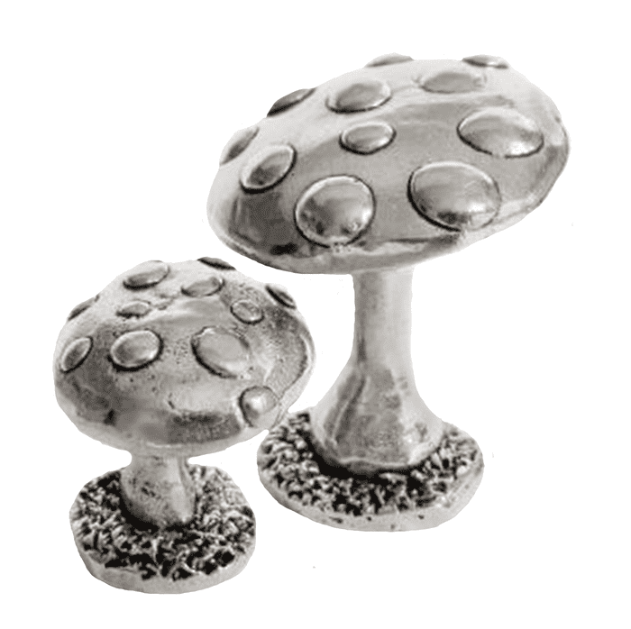 Toadstool Fly Agaric Solid Pewter Ornament Set - Hand Made In Cornwall
