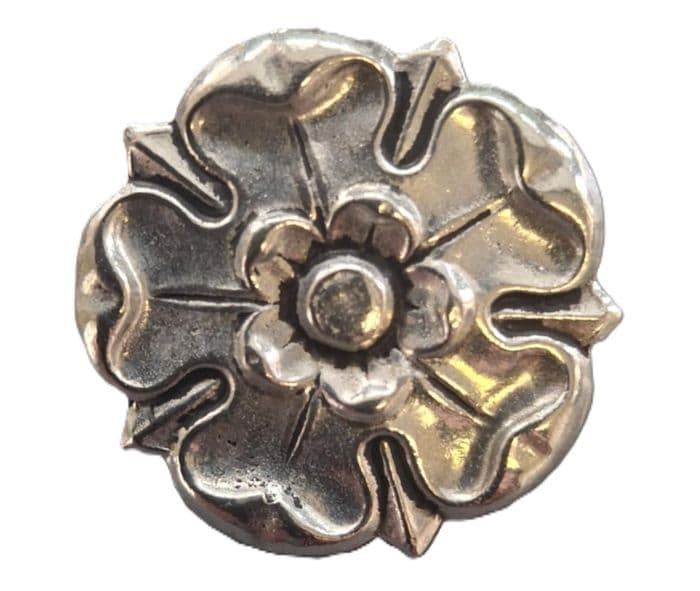 Tudor Rose Pewter Pin Badge - Hand Made in Cornwall