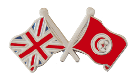 Tunisia and United Kingdom Friendship Flag Badge