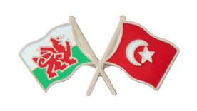 Turkey and Wales Friendship Flag Pin Badge