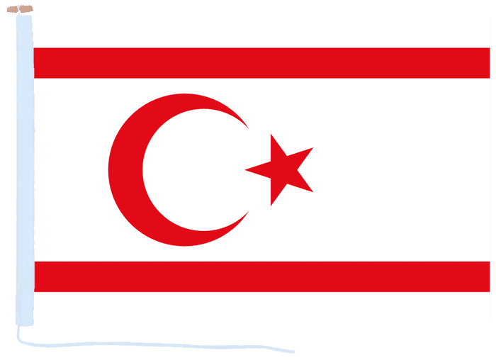 Turkish Republic of Northern Cyprus Flag with Rope & Toggle