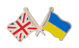 Ukraine and United Kingdom Friendship Flag Badge