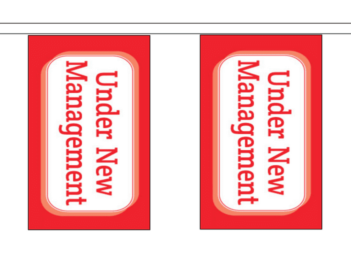 Under New Management 10m Flag Bunting